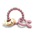 Silicone and Beech Teether “RABIT” Deep PINK